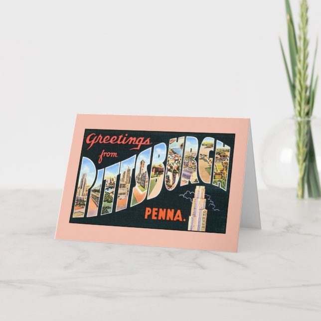 Vintage greetings from Pittsburgh Pennsylvania Card (Front)