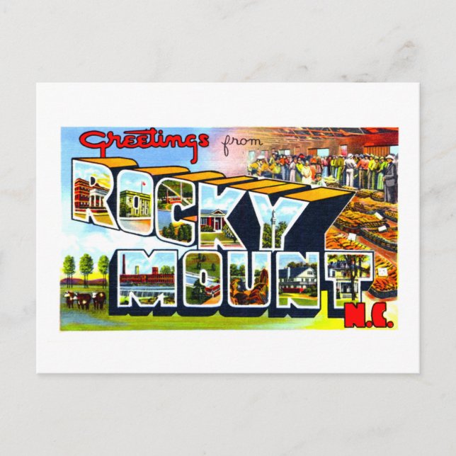Vintage Greetings from Rocky Mount, NC, Postcard (Front)