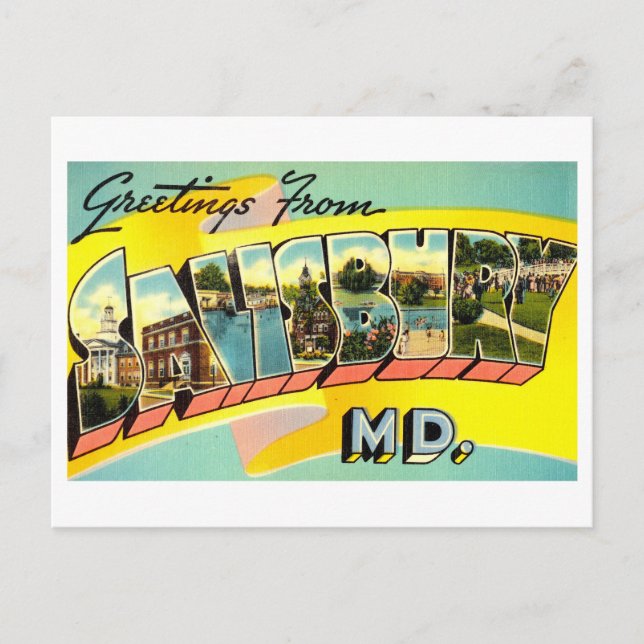 Vintage Greetings from Salisbury, Maryland Postcard (Front)