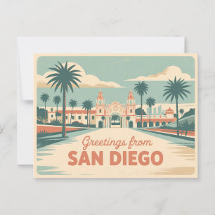 Vintage Greetings from San Diego Classic Retro Postcard