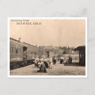 Vintage Greetings from Shawnee Colorado Train Postcard