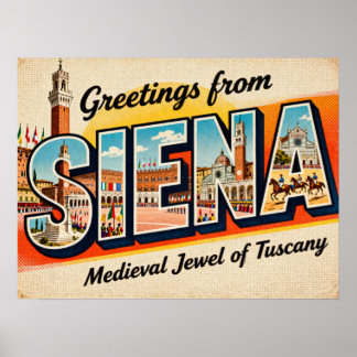 Vintage Greetings from Siena Poster