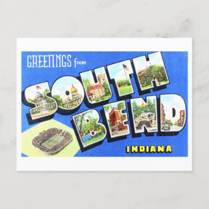 Vintage Greetings from South Bend, Indiana, Postcard