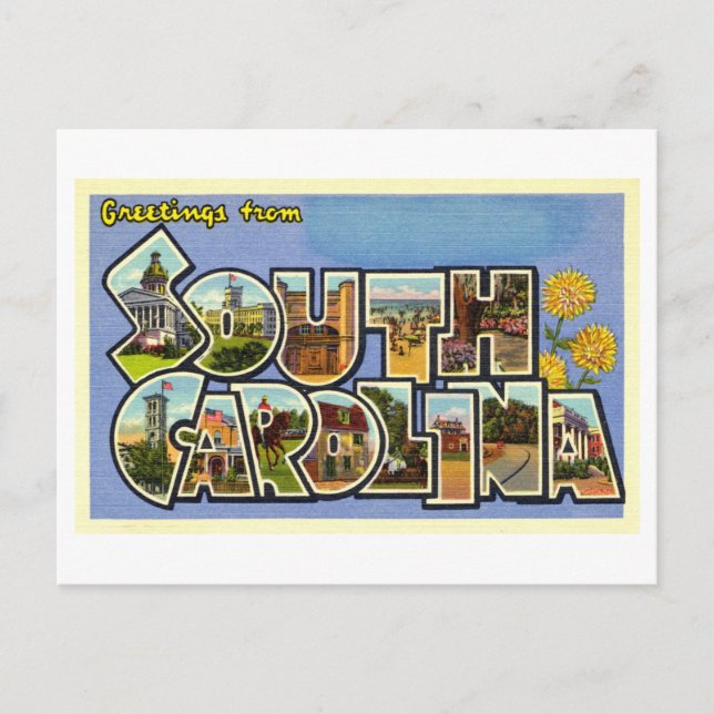 Vintage Greetings from South Carolina Postcard (Front)