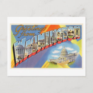 Vintage Greetings from Washington State Postcard