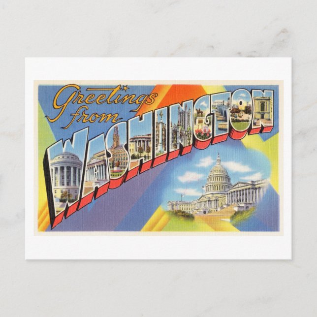 Vintage Greetings from Washington State Postcard (Front)