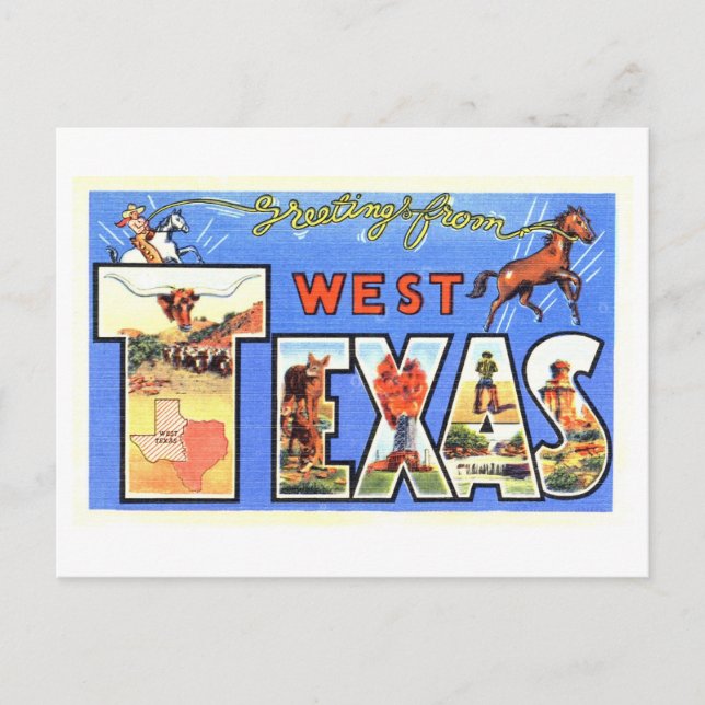 Vintage Greetings from West Texas Postcard (Front)