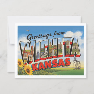 Vintage "Greetings from Wichita, Kansas" Postcard