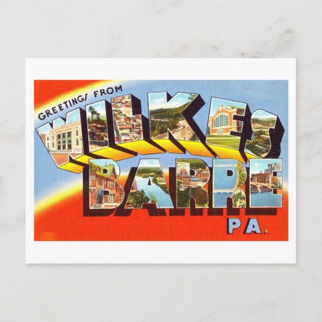 Vintage Greetings from Wilkes-Barre, Pennsylvania Postcard (Front)