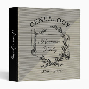 Vintage Grey And Black Genealogy Family Tree Album Binder