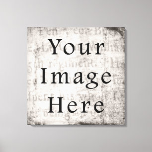 Vintage Grey Black Script Text Parchment Paper Canvas Print