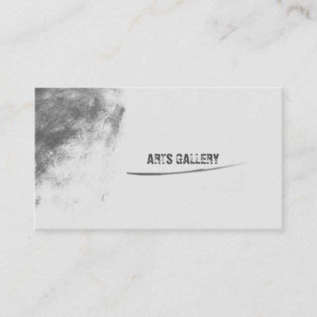 Vintage Grey Grunge Smudge Template Business Card (Front)
