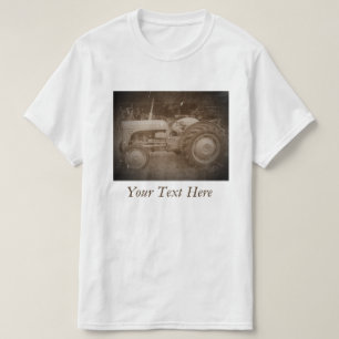 Vintage Grey massey fergison tractor photo sepia T-Shirt