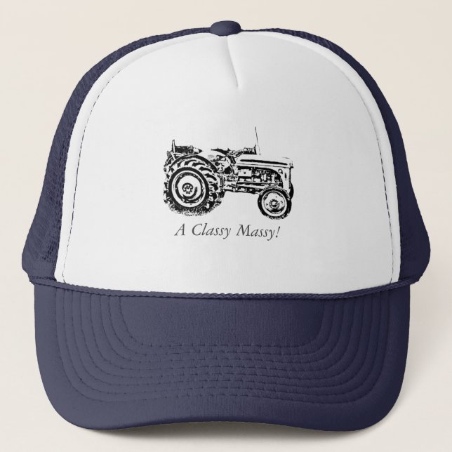vintage Grey massey fergison tractor Trucker Hat (Front)