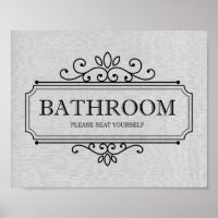 Vintage Grey Please Seat Yourself Funny Bathroom