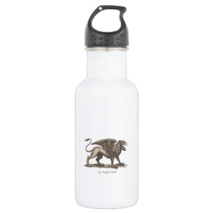 Vintage griffin (gryphus greiff) illustration. 532 ml water bottle