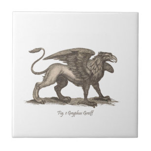 Vintage griffin (gryphus greiff) illustration. tile