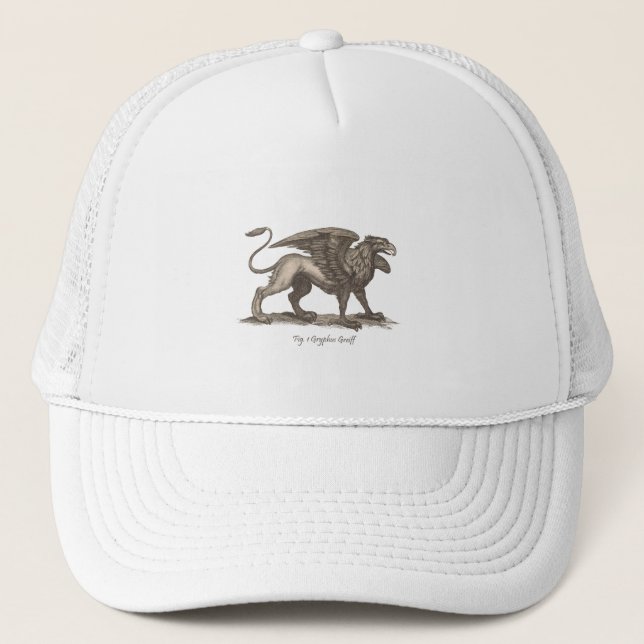 Vintage griffin (gryphus greiff) illustration. trucker hat (Front)