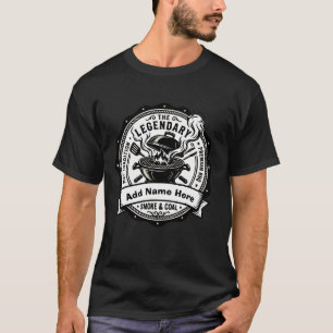 Vintage Grill Master Personalized Name BBQ Smoke  T-Shirt