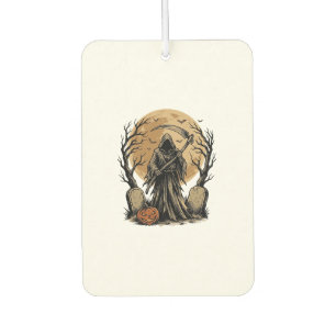 Vintage Grim Reaper Halloween Moon Vector Design_1 Air Freshener
