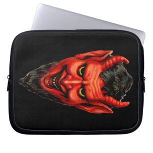 Vintage Grinning Krampus Laptop Sleeve