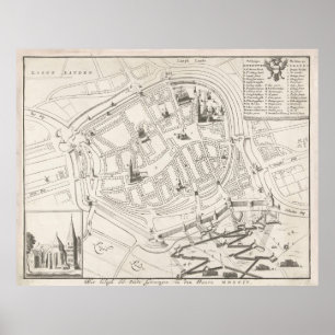 Vintage Groningen Netherlands Map (1594) Poster