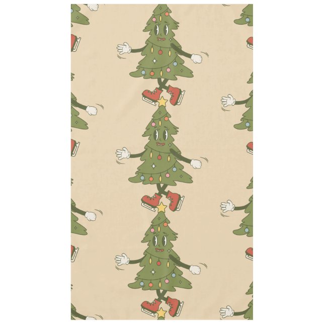 vintage groovy christmas tree 1960s tablecloth (Front)