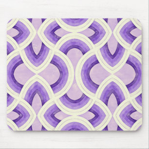 Vintage Groovy Design In Lilac Amethyst Orchid Mouse Pad