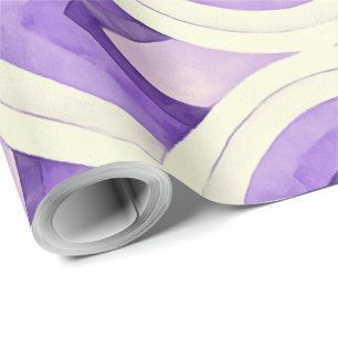 Vintage Groovy Design In Lilac Amethyst Orchid Wrapping Paper