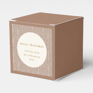 Vintage Groovy Geometric Lines Custom Christmas Favor Box