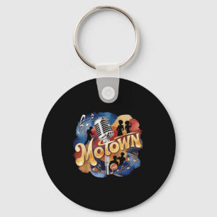 Vintage Groovy Motown Music Watercolor Art Keychain