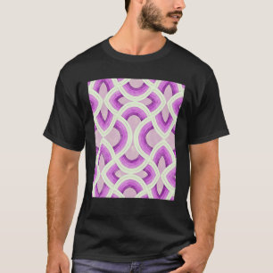 Vintage Groovy Rainbow Pattern In Purple Lilac And T-Shirt
