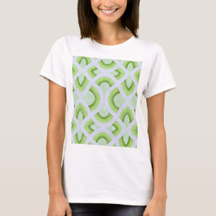Vintage Groovy Rainbow Pattern In Sage And Kiwi T-Shirt
