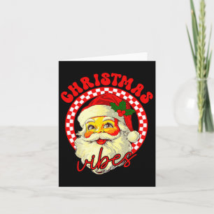 Vintage Groovy Santa Claus Christmas Vibes 1  Card