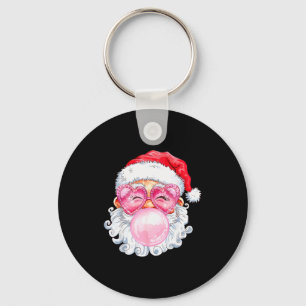 Vintage Groovy Santa Claus Christmas Vibes Womens  Keychain