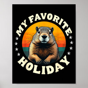 Vintage Groundhog Meteorology Groundhog Day 2025 Poster