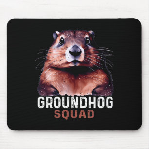Vintage Groundhog Squad Funny Lovers Groundhog Hap Mouse Pad