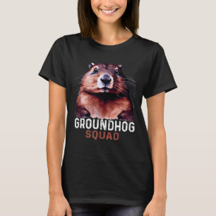 Vintage Groundhog Squad Funny Lovers Groundhog Hap T-Shirt