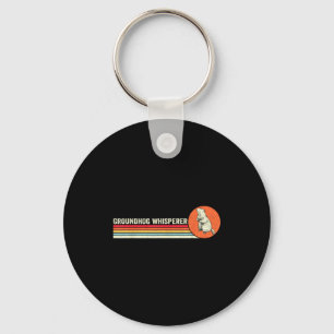 Vintage Groundhog Whisperer Ground Hog Day Men Wom Keychain