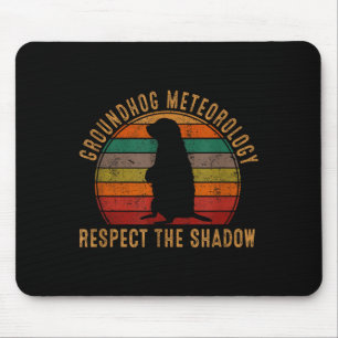 Vintage Groundhog Whisperer Silhouette Gift Ground Mouse Pad