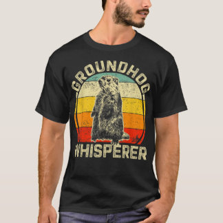 Vintage Groundhog Whisperer Silhouette Gift Ground T-Shirt