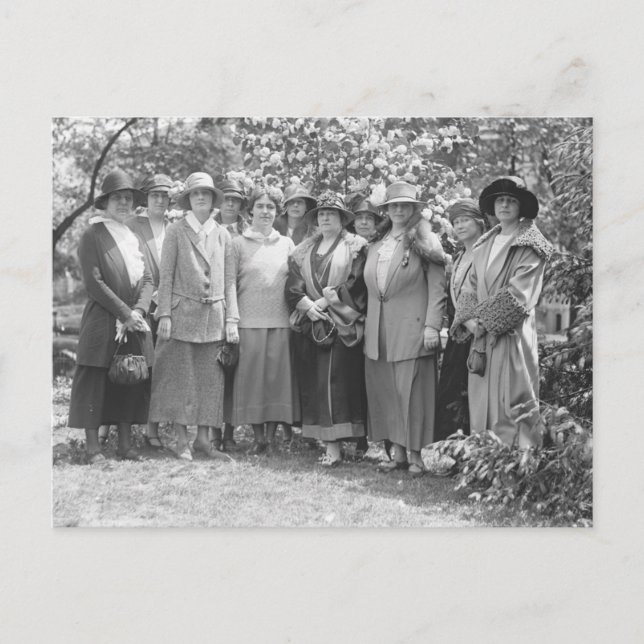 Vintage Group of Women 1920s Garden Postcard (Front)