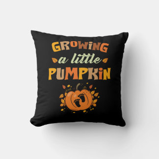 Vintage Growing A Little Pumpkin Thanksgiving Preg Throw Pillow