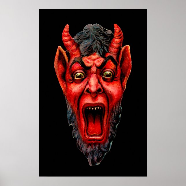 Vintage Growling Krampus Poster (Front)