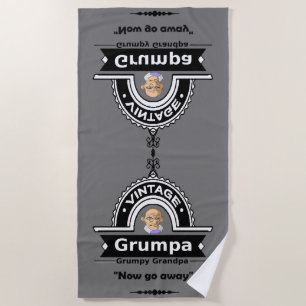 Vintage Grumpy Old Man Fun Birthday Beach Towel