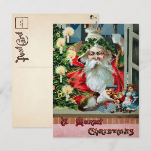 Vintage Grumpy Santa Christmas Postcard