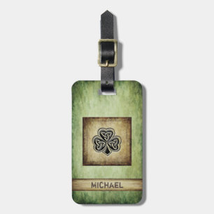 Vintage grundge Irish lucky shamrock Luggage Tag