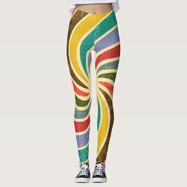 Vintage Grunge Abstract Cleanable Background. Leggings (Front)