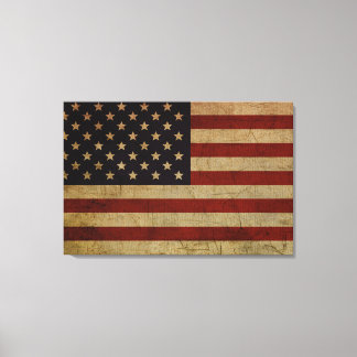 Vintage Grunge American Flag Canvas Print