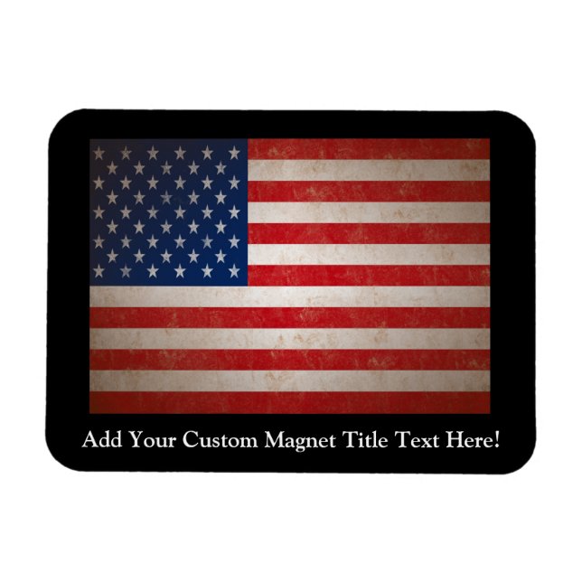 Vintage Grunge American Flag Patriotic Design Magnet (Horizontal)